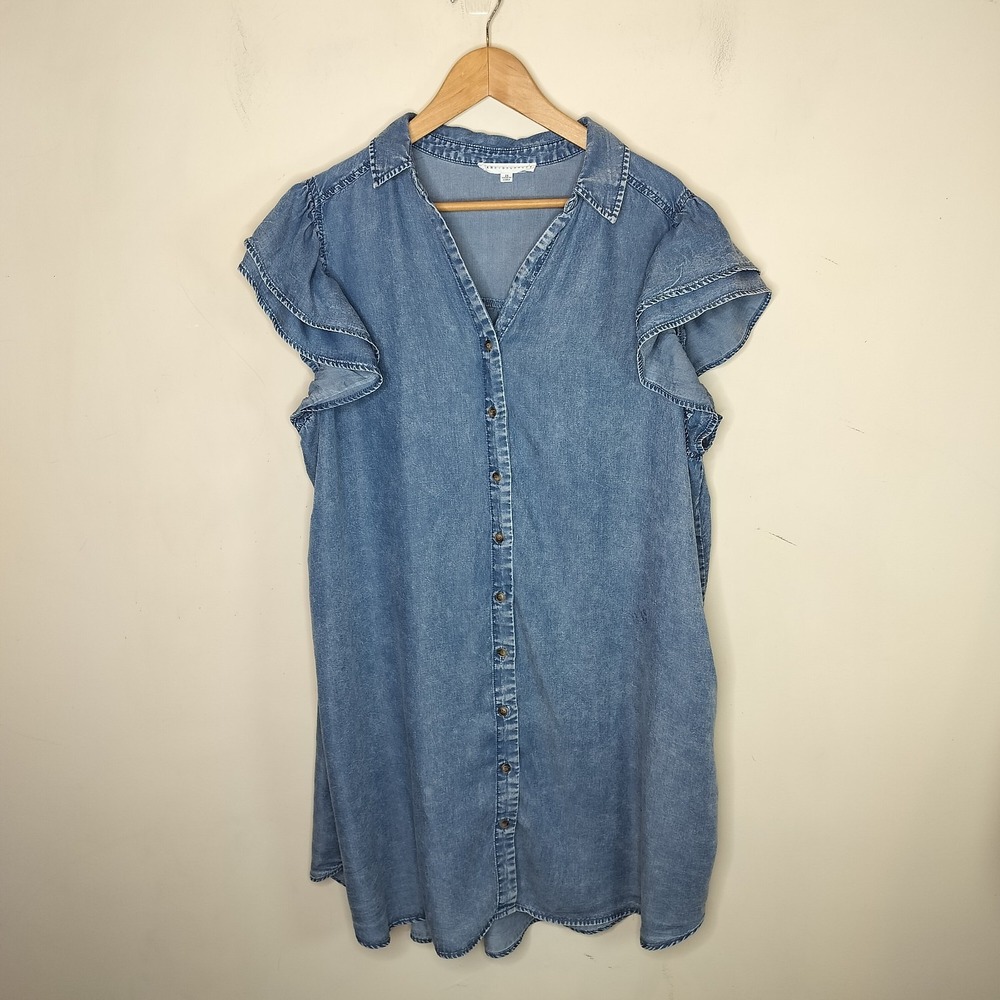 Shirt Dress Ruffled Short Sleeve Sold